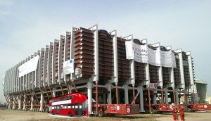 MED Evaporator in Sharjah with double decker bus shown for scale